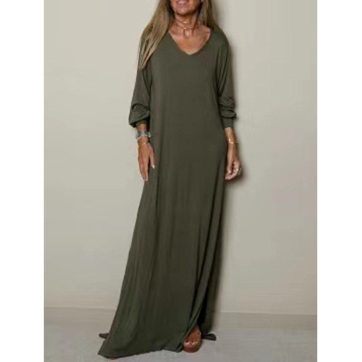 Casual Classic V-neck Maxi Dress