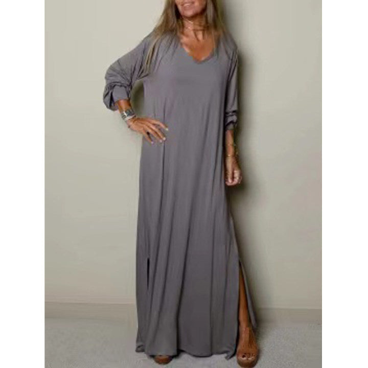 Casual Classic V-neck Maxi Dress