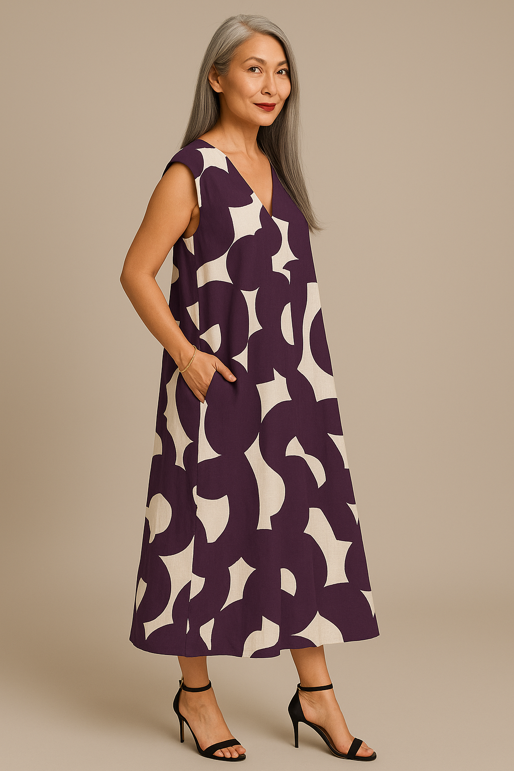VERA | JURK MET PRINT EN V-HALS
