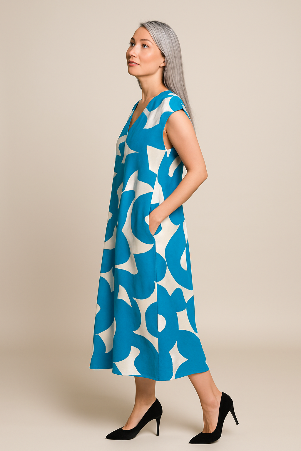 VERA | JURK MET PRINT EN V-HALS