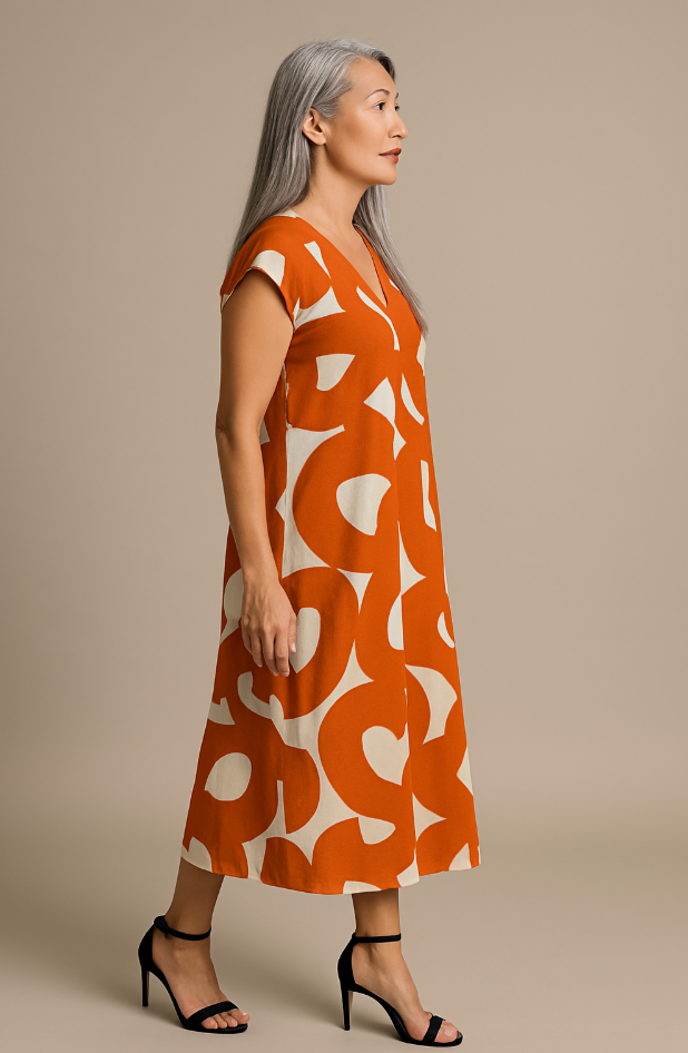 VERA | JURK MET PRINT EN V-HALS