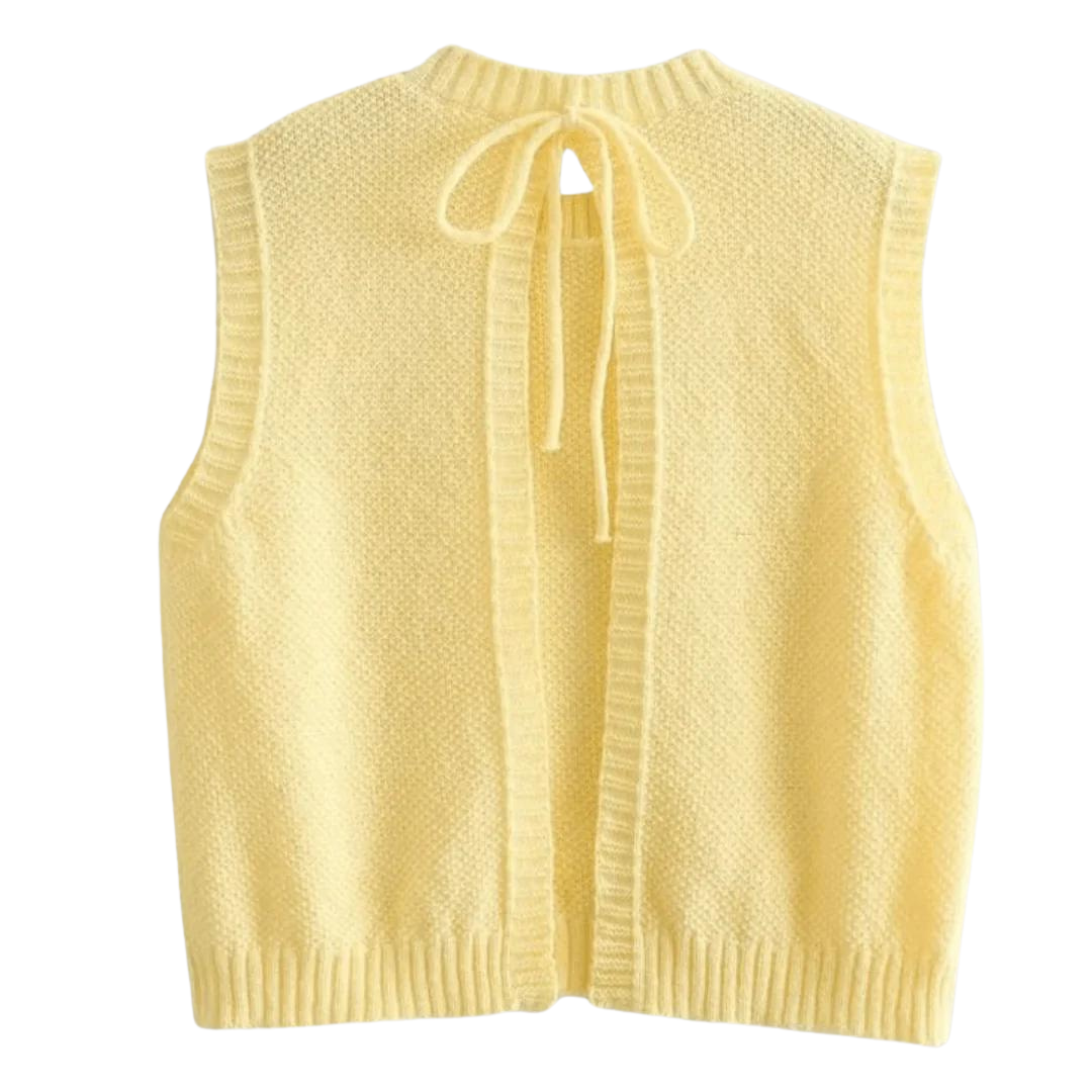 Dani™ | Gebreide rugloze top met veters