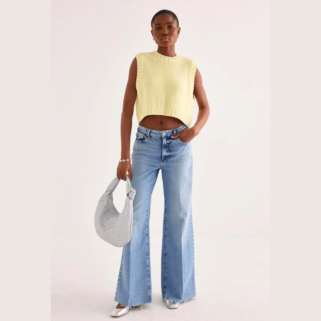 Dani™ | Gebreide rugloze top met veters