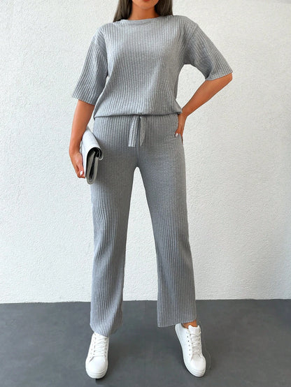 2 piece ribbed pants set