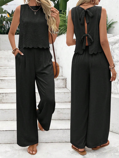 Linen Tie Two Piece Set