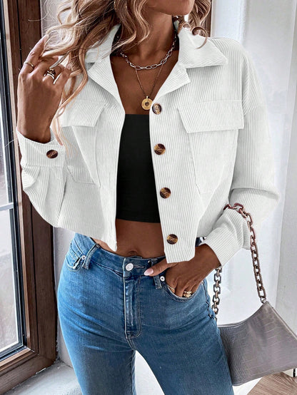 Franclia Shoulder Crop Corduroy Jacket