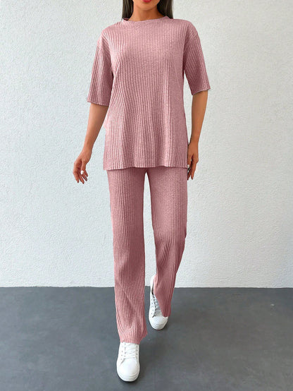 2 piece ribbed pants set