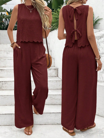Linen Tie Two Piece Set