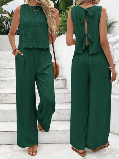 Linen Tie Two Piece Set