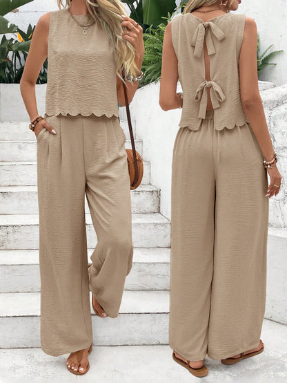 Linen Tie Two Piece Set
