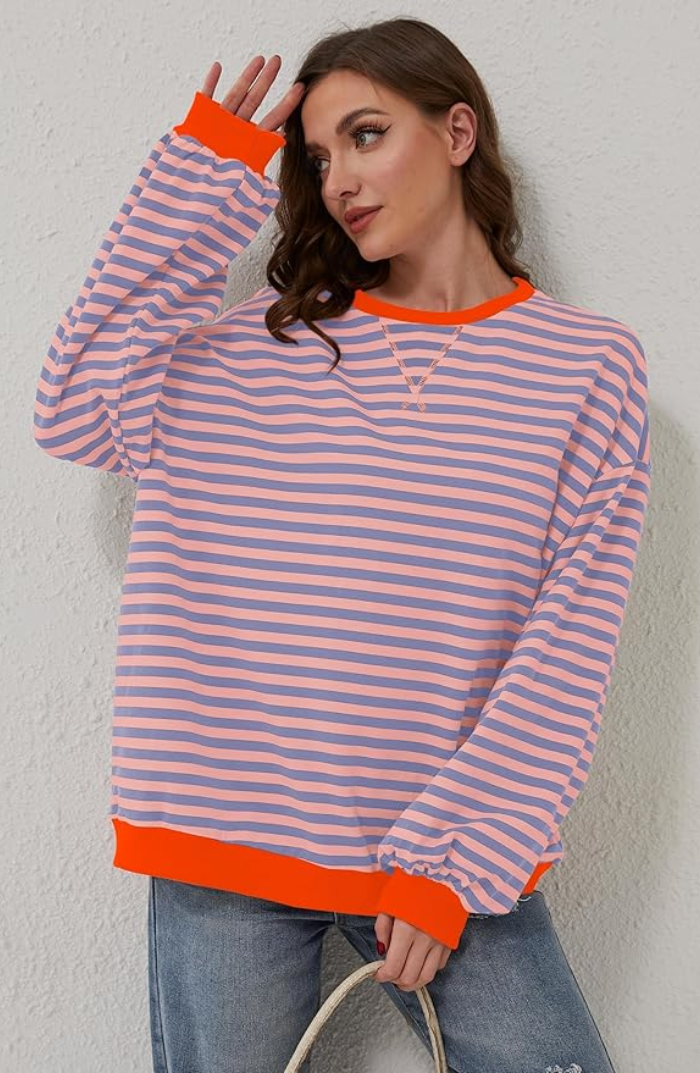 Maria | Gestreepte Oversized Pullover