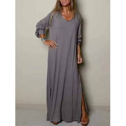 Casual Classic V-neck Maxi Dress