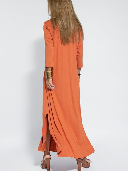 Casual Solid Color V-neck Comfortable Dress