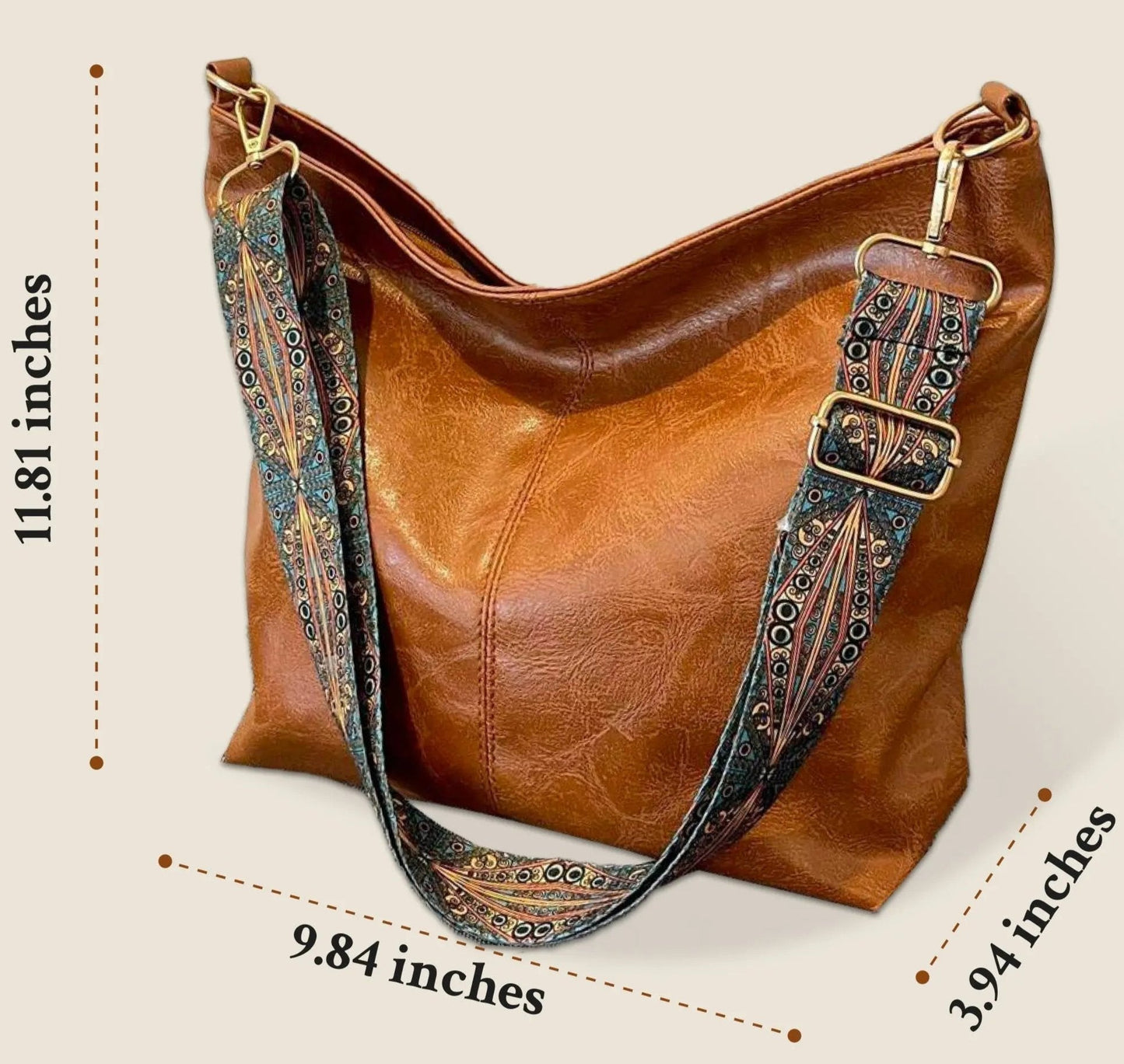 Esther - Vintage Leren Schoudertas