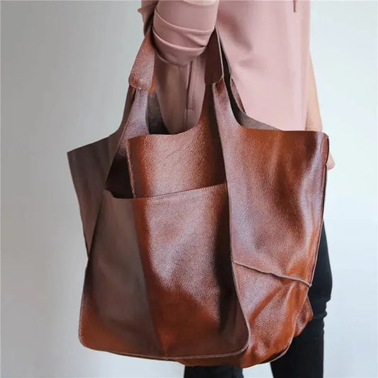 Elize - Vintage Leren Shopper Tas