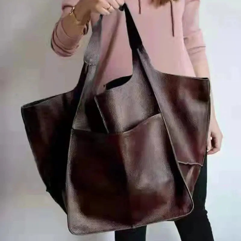 Elize - Vintage Leren Shopper Tas