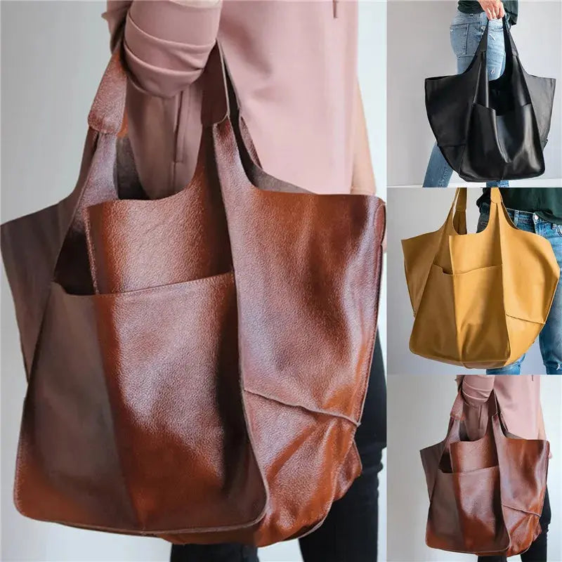 Elize - Vintage Leren Shopper Tas