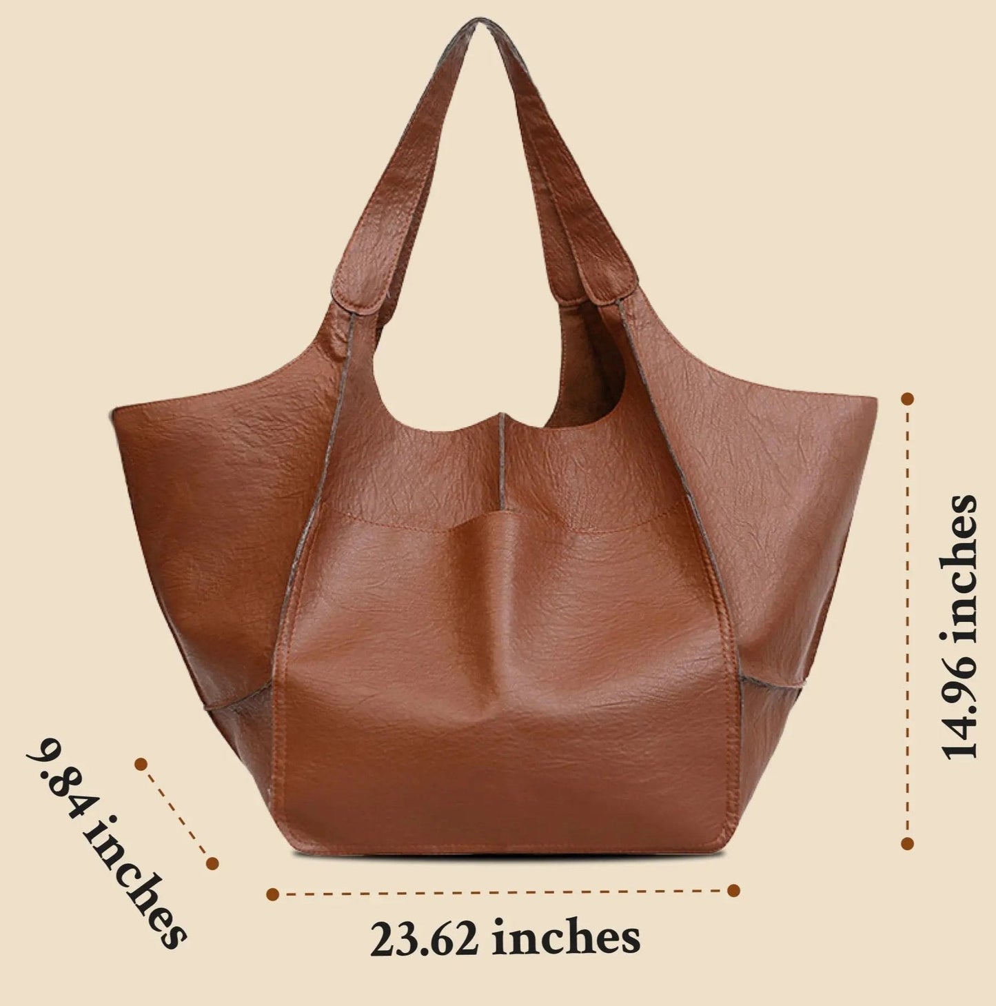 Elize - Vintage Leren Shopper Tas