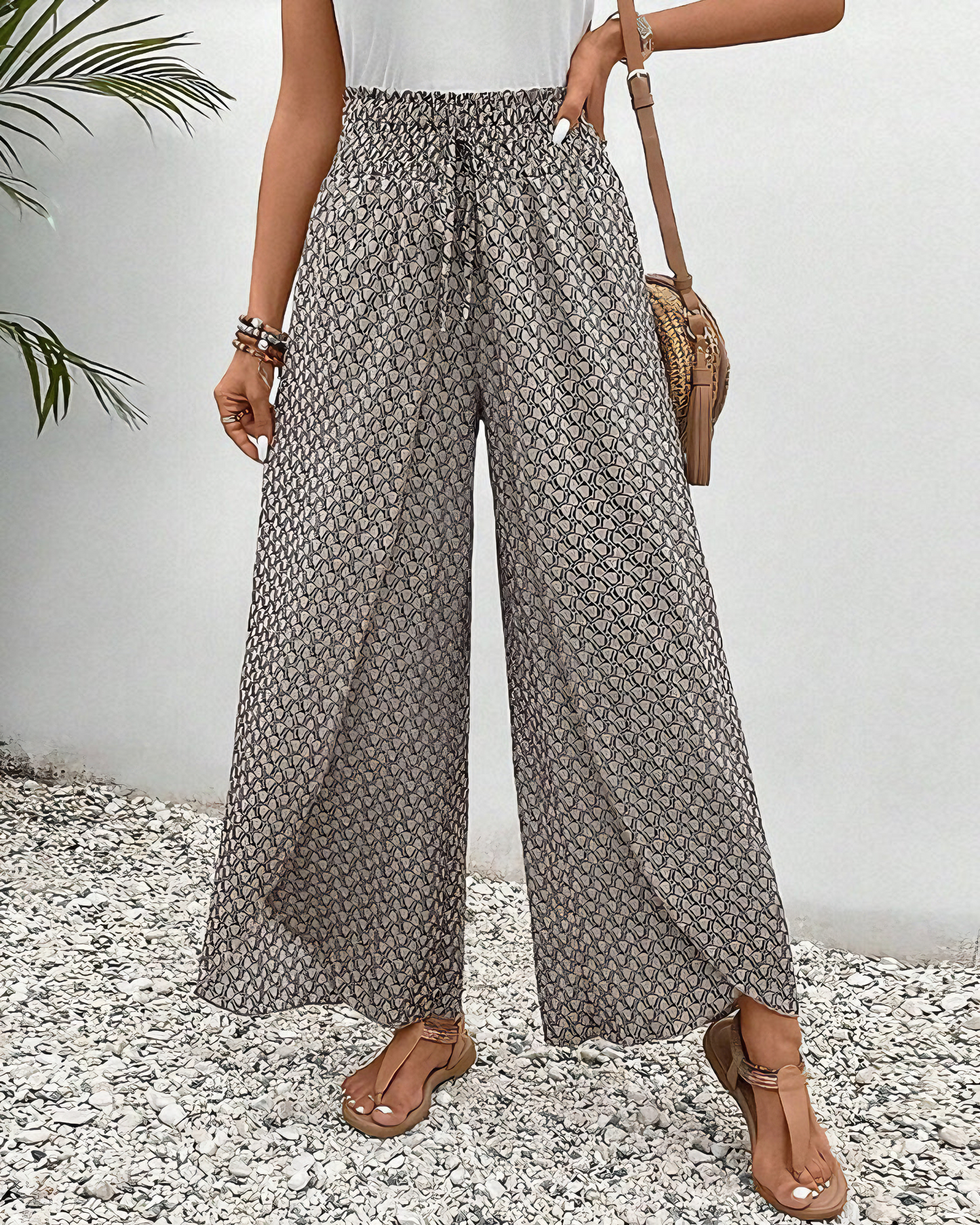 Elisa - Flared Broek met geometrische print