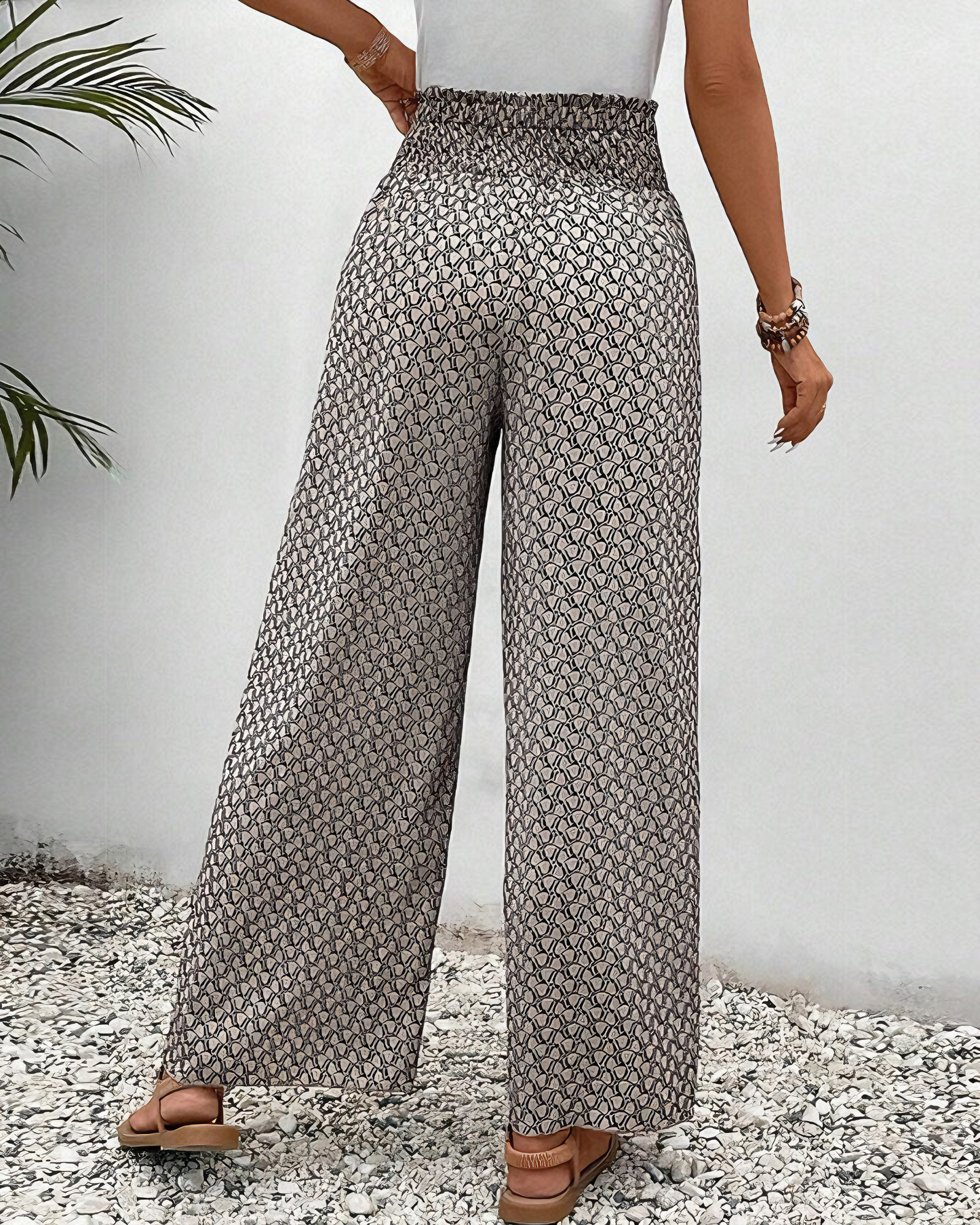 Elisa - Flared Broek met geometrische print