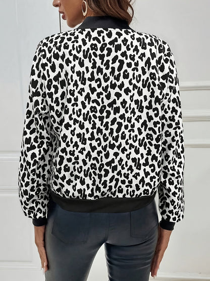 Elina | Veste zippée imprimé léopard