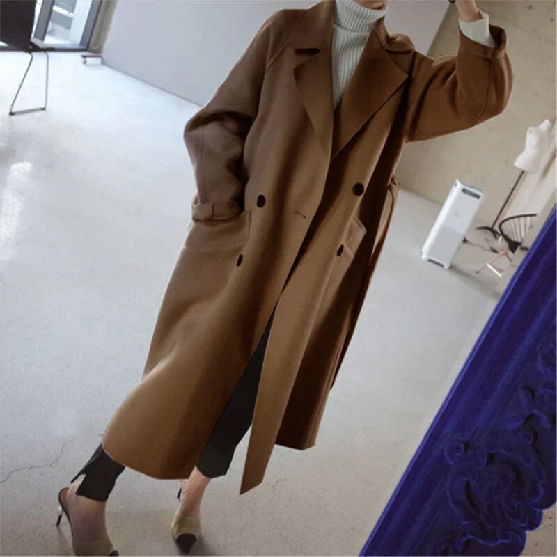 Clara | Gewatteerde Wollen Trenchcoat