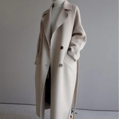 Clara | Gewatteerde Wollen Trenchcoat