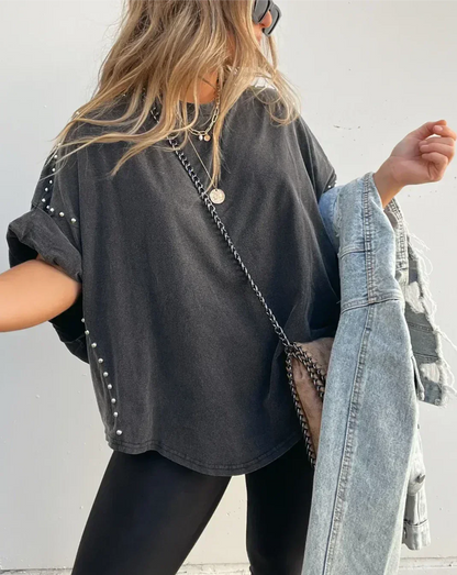 REBEL - OVERSIZED T-SHIRT MET STUDS